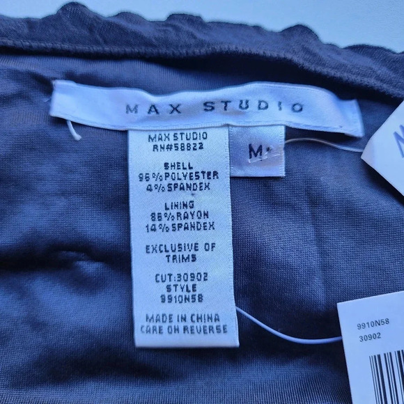 NWT $118 MAX STUDIOS Black Tiered Ruffle Rayon Fit Sheath Bodycon Tight Dress M - Picture 11 of 13